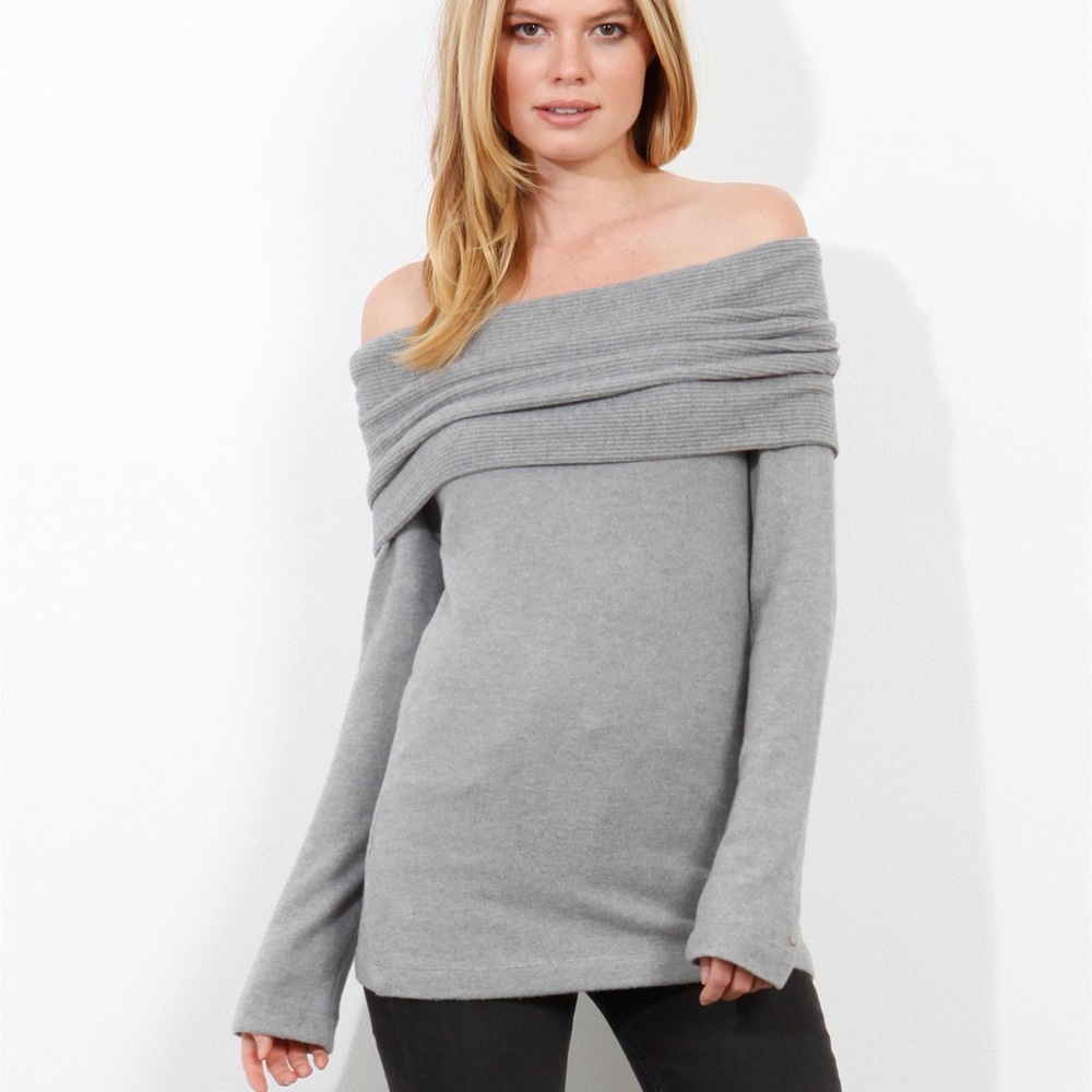 Three Dots off the shoulder grey sweater - size sm